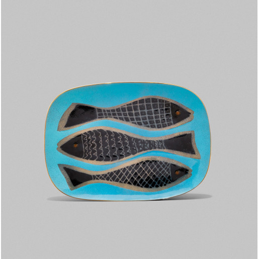 Plato rectangular con peces...