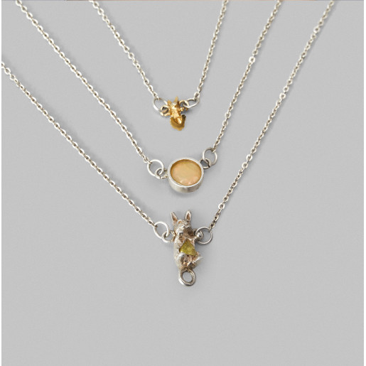 Triple Necklace with Opal...
