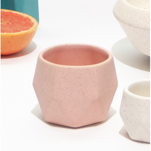 Taza mediana rosa mate,...