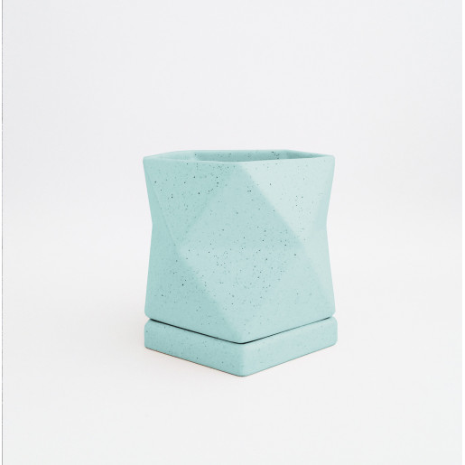 Matte Green Pot with Plate...