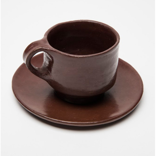 Taza de té con plato color...