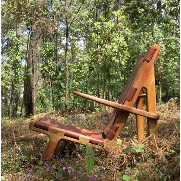 Parota Wood Armchair with...