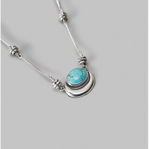 Gargantilla de luna turquesa
