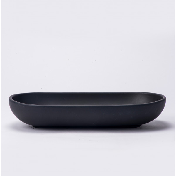 Silicia Black Oval Bowl