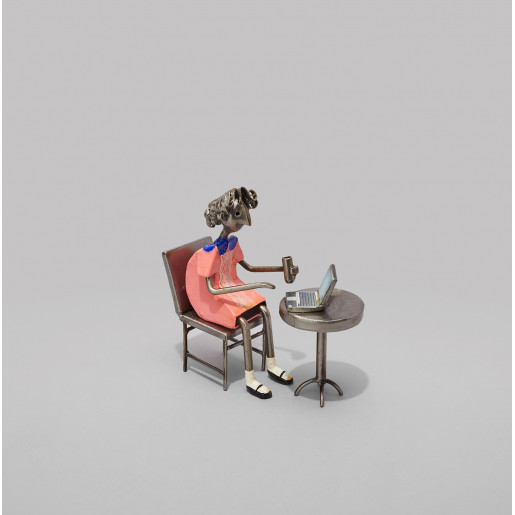 Girl with Laptop Sculpture
