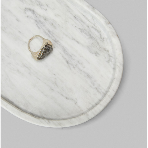 Anillo de fósil de coral
