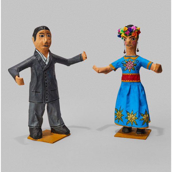 Diego y Frida de papel maché