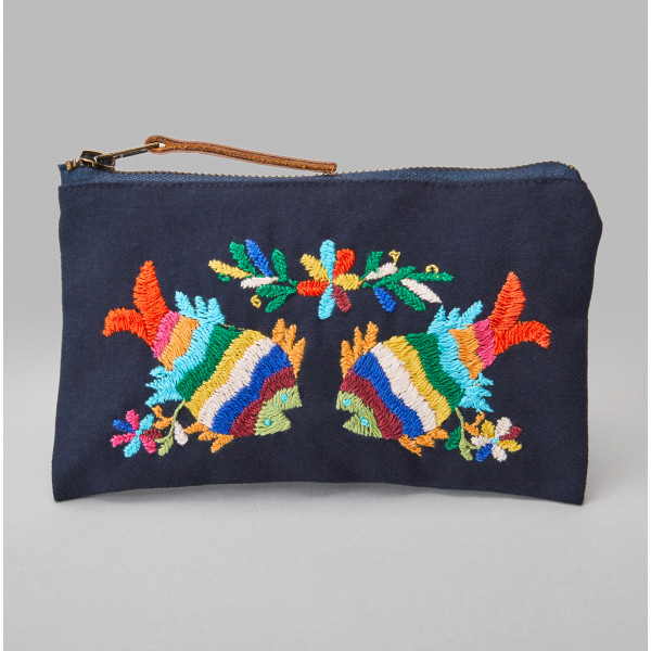 Otomí Embroidered Cosmetic Bag