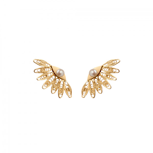 Aretes de filigrana con perlas