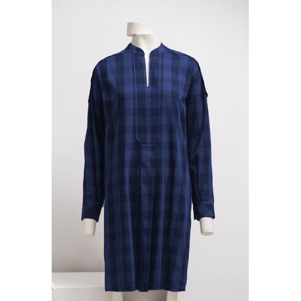 Blue Squares Muri Dress