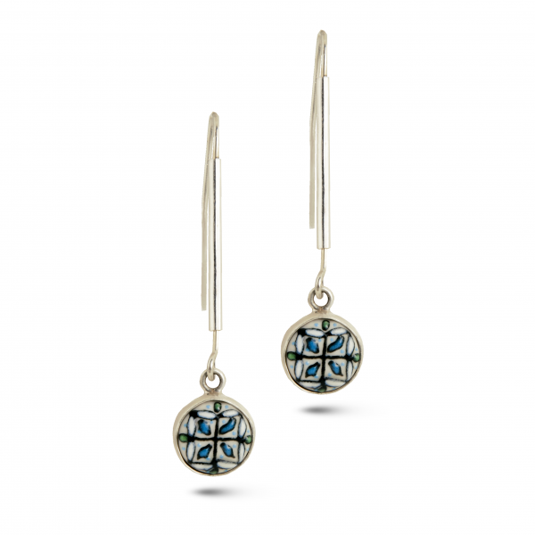 Porcelain beveled earring