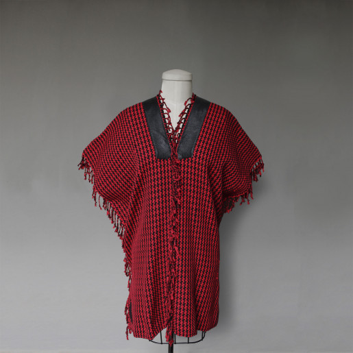 Hand-embroidered Long Poncho
