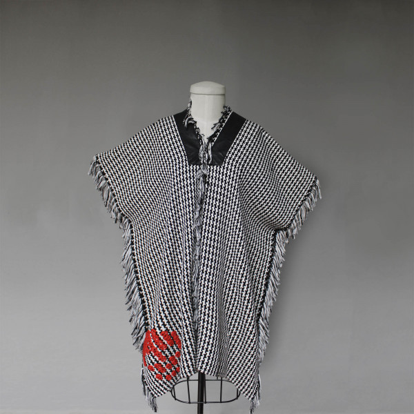 Hand-embroidered Long Poncho