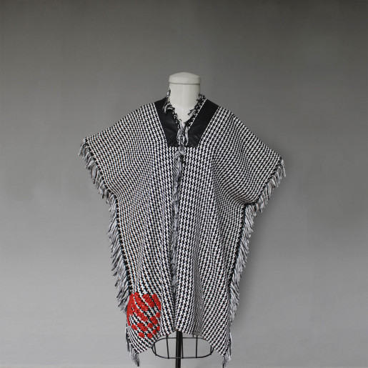 Hand-embroidered Long Poncho