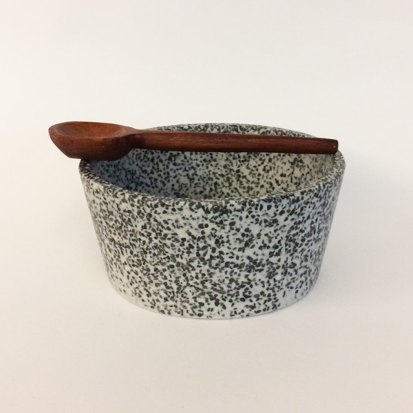 Bowl with Spoon, Terrazzo...