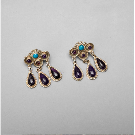 Aretes de tres gotas con...