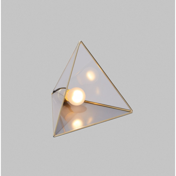 Smoked Glass Triangle Lamp