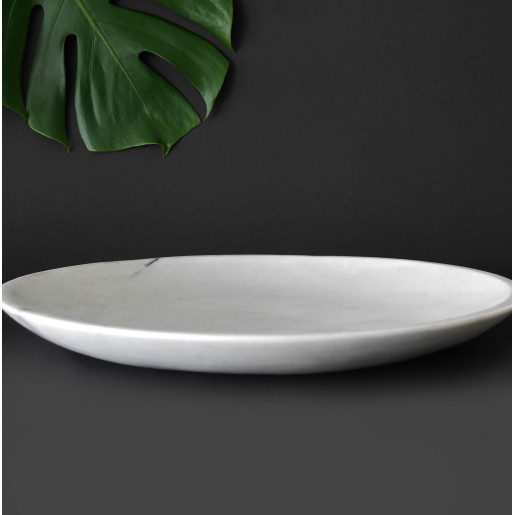 Plato de mármol blanco Tula