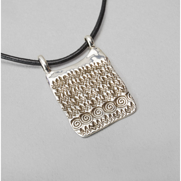 Silver Bedroll Pendant with...